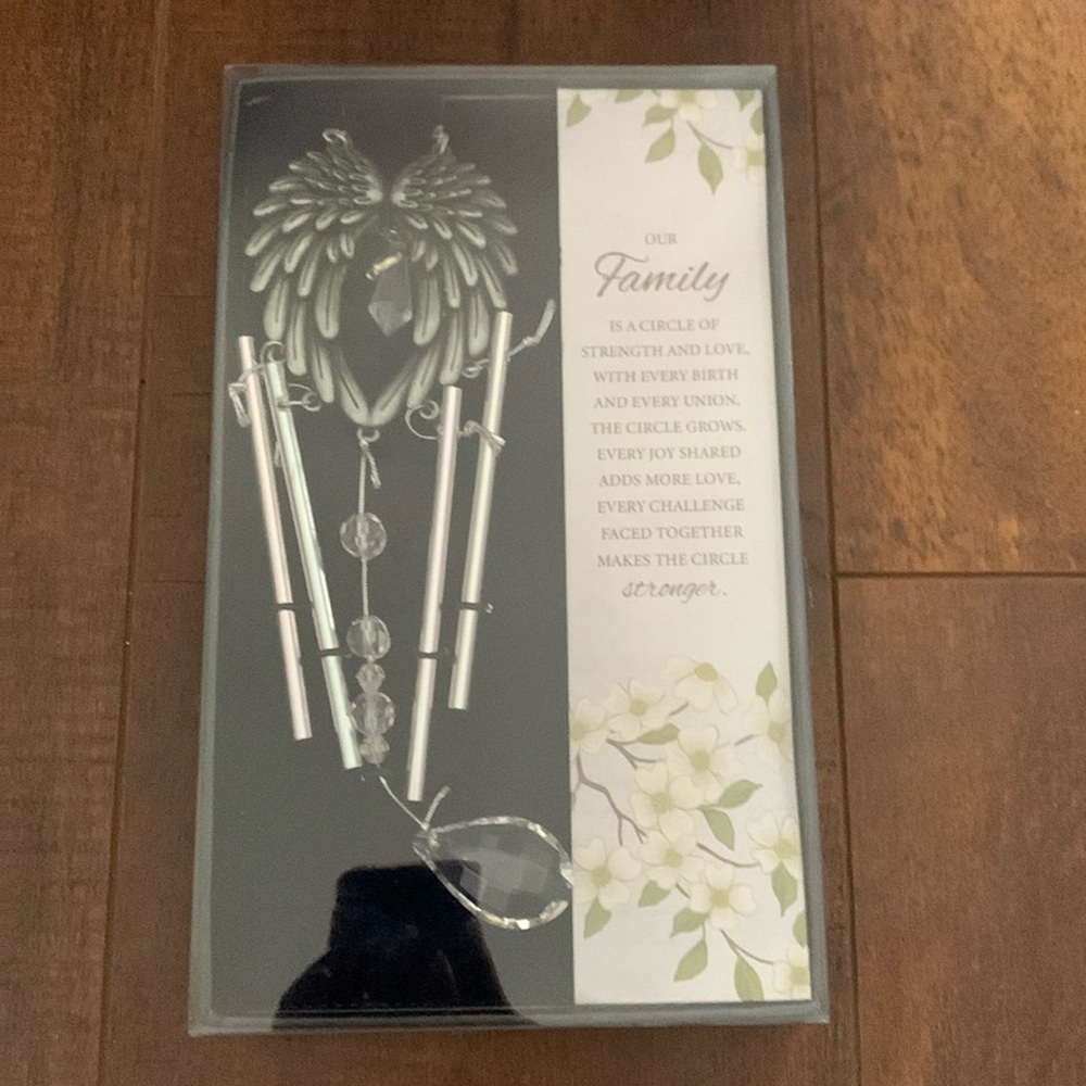Carson Pewter and Crystal Angel Wing Wind Chim